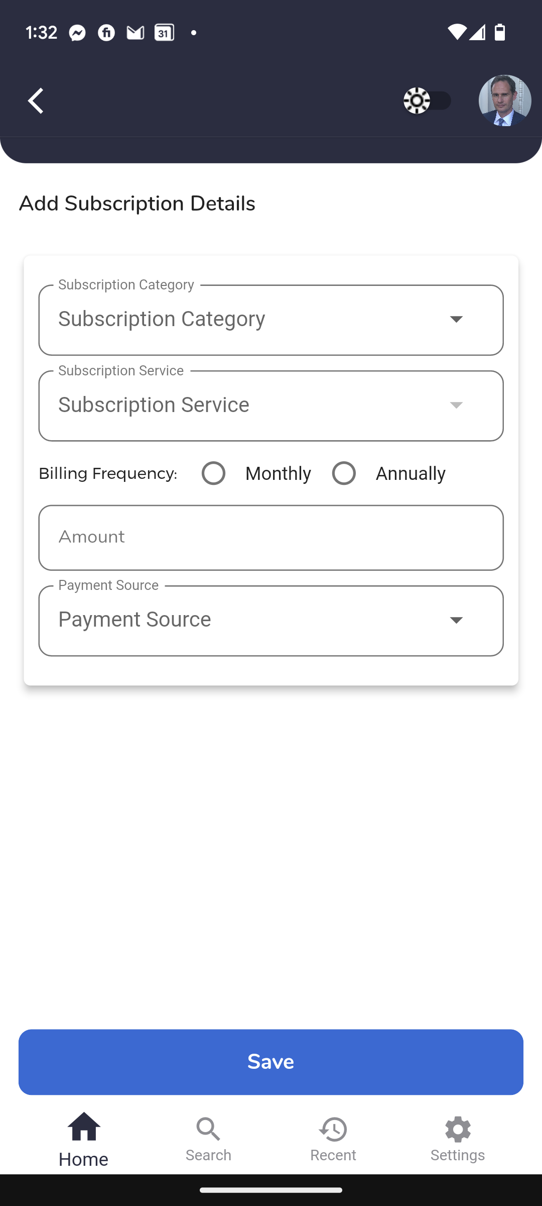 Organize Subscriptions